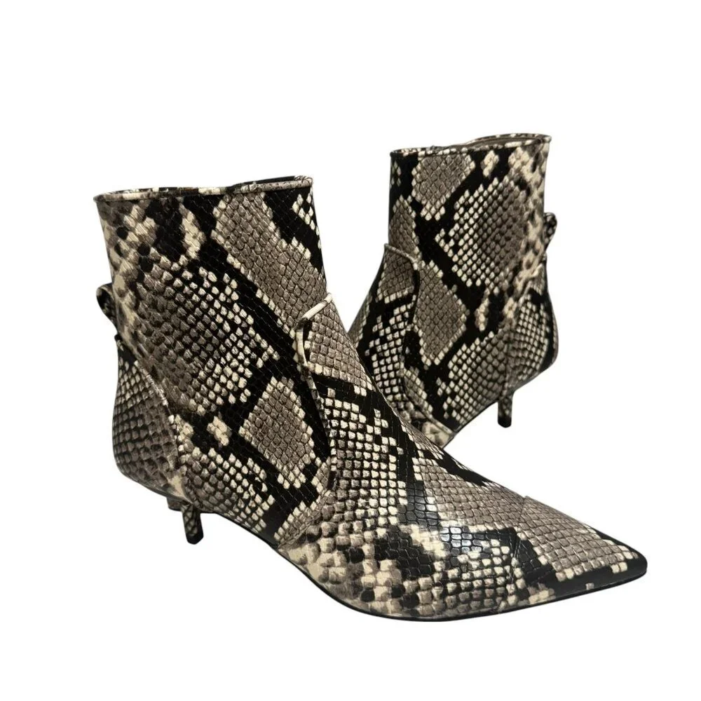 MICHAEL Michael Kors Kadence Snake-Embossed Ankle Booties SZ 8 NEW‎ $225